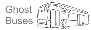 Line art bus and Ghost Buses text.