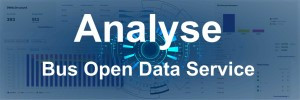 Analyse Bus Open Data Service text over a dashboard of graphs
